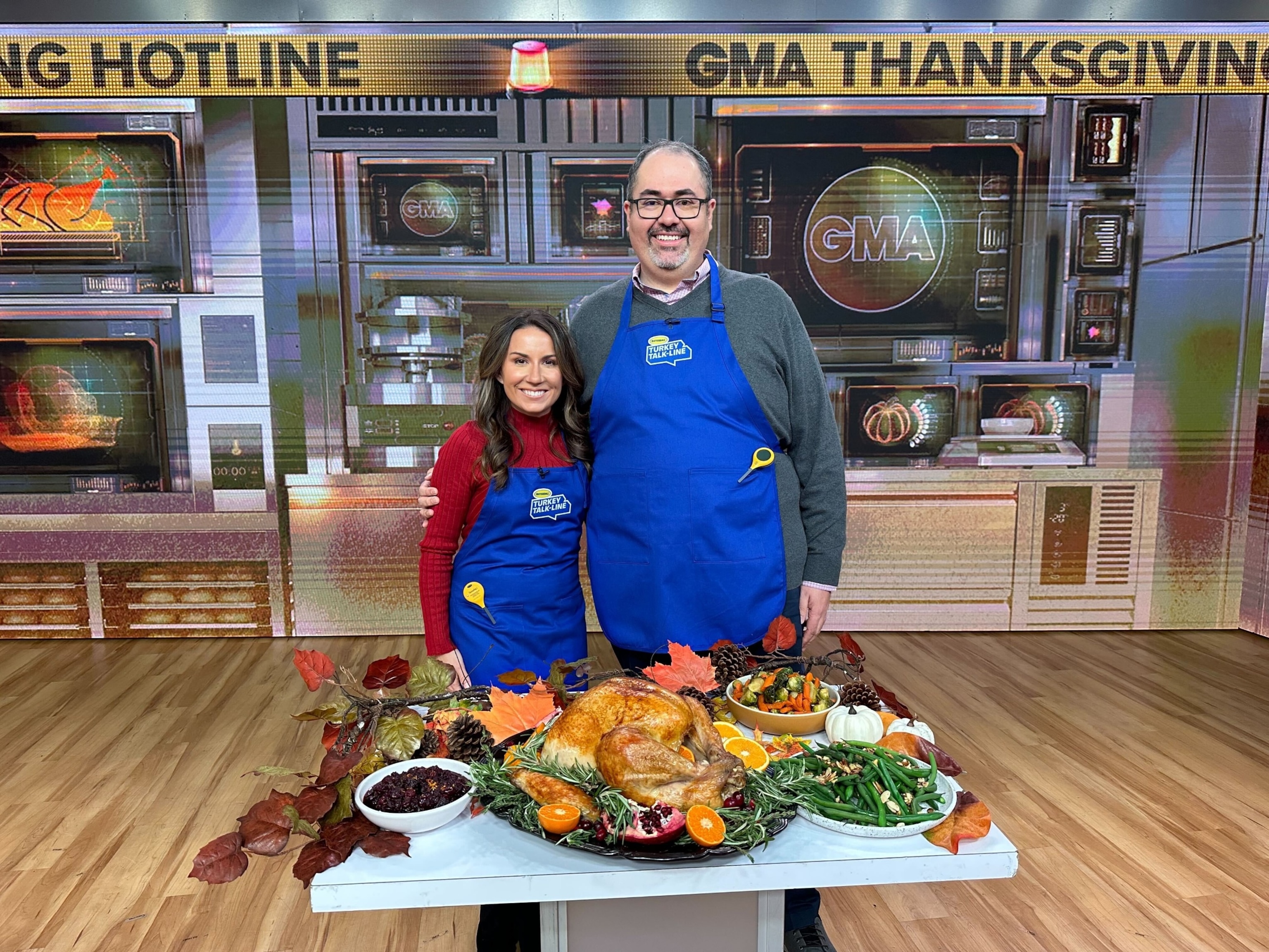 PHOTO: Butterball Turkey Talk Line experts Samantha Woulfe and chef Javier Reyes.